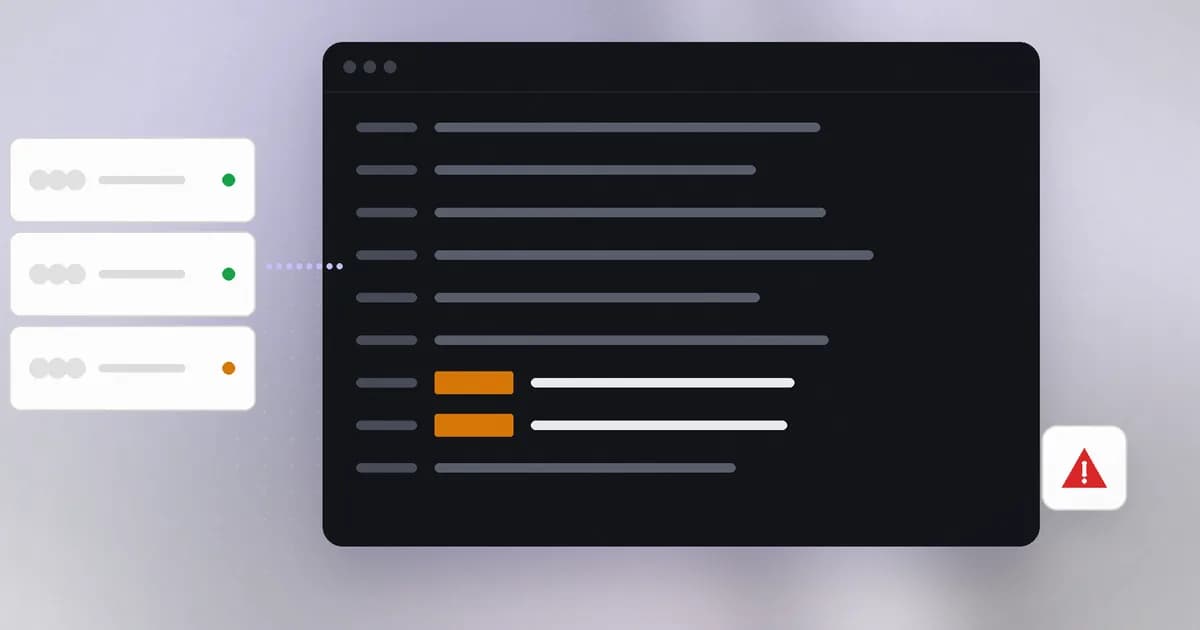 Application servers streaming logs into a monitor that flags attack lines as findings