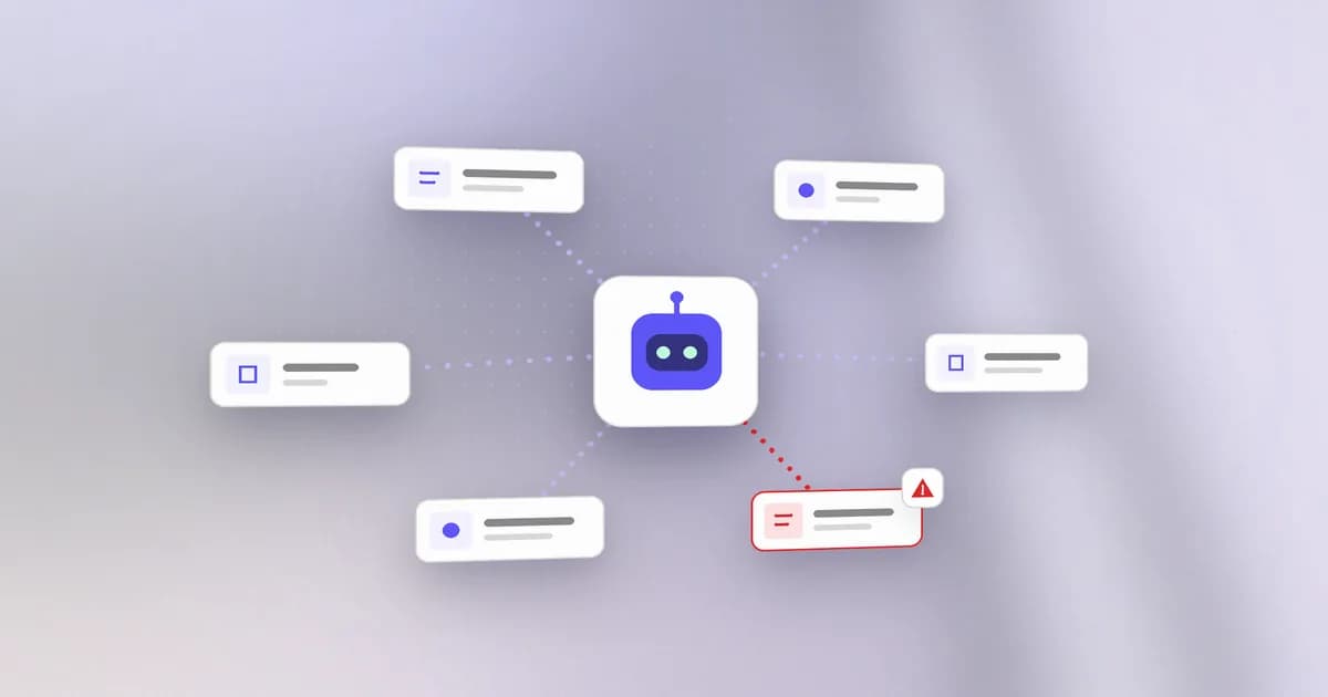 An AI agent connected to several MCP tools and skills, with one tool flagged for a hidden instruction