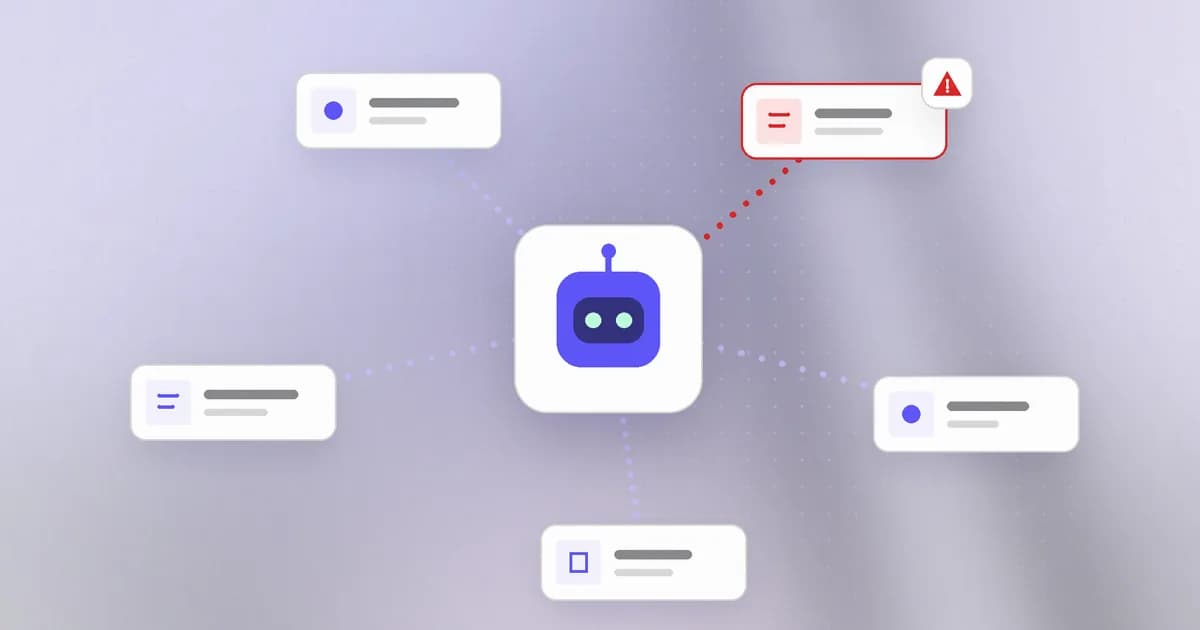 An AI agent connected to several MCP tools and skills, with one tool flagged for a hidden instruction