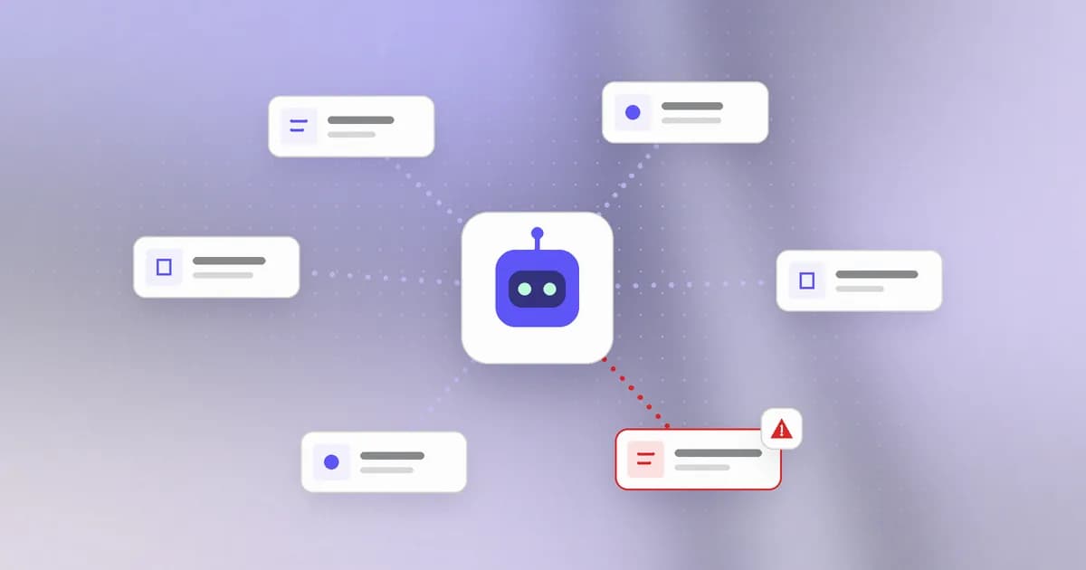An AI agent connected to several MCP tools and skills, with one tool flagged for a hidden instruction