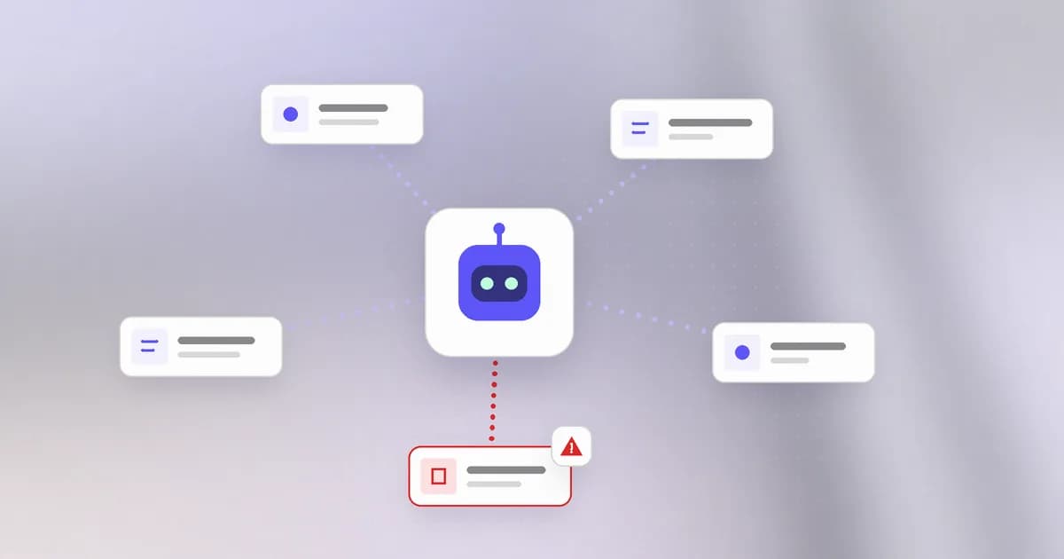 An AI agent connected to several MCP tools and skills, with one tool flagged for a hidden instruction