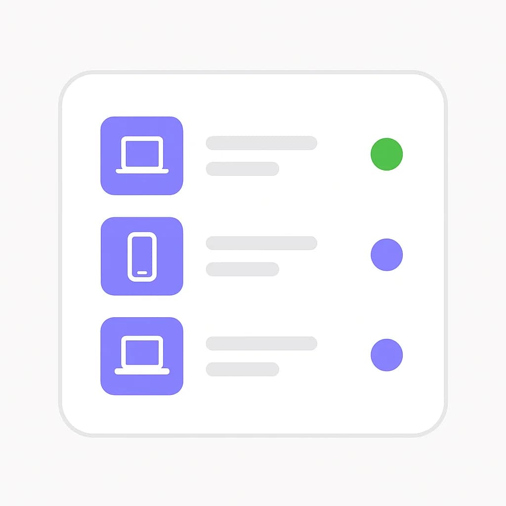 Managed device inventory card showing enrolled and pending Apple and Windows devices