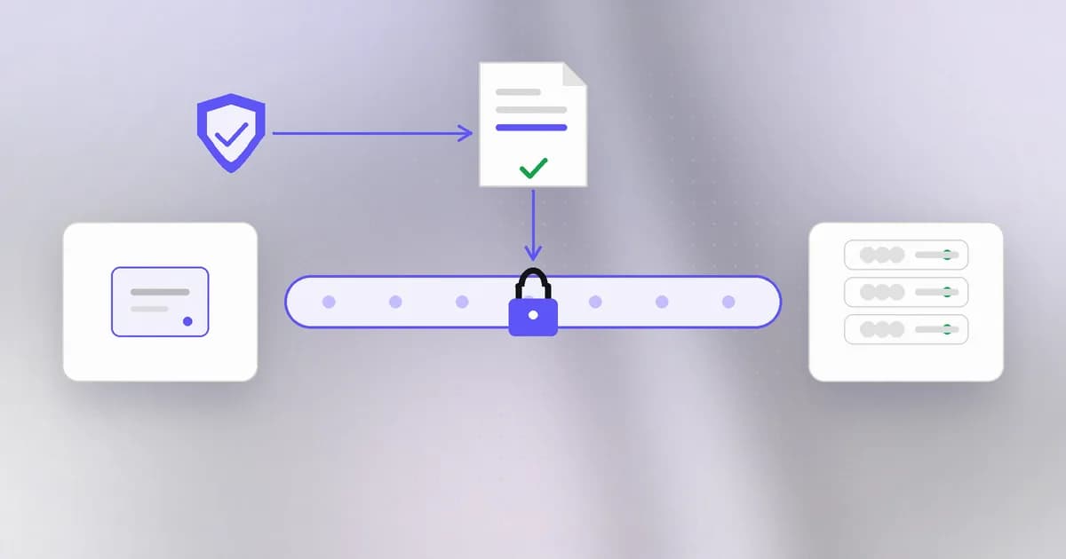 A browser connected to a server through an encrypted tunnel, with a certificate signed by an authority above it
