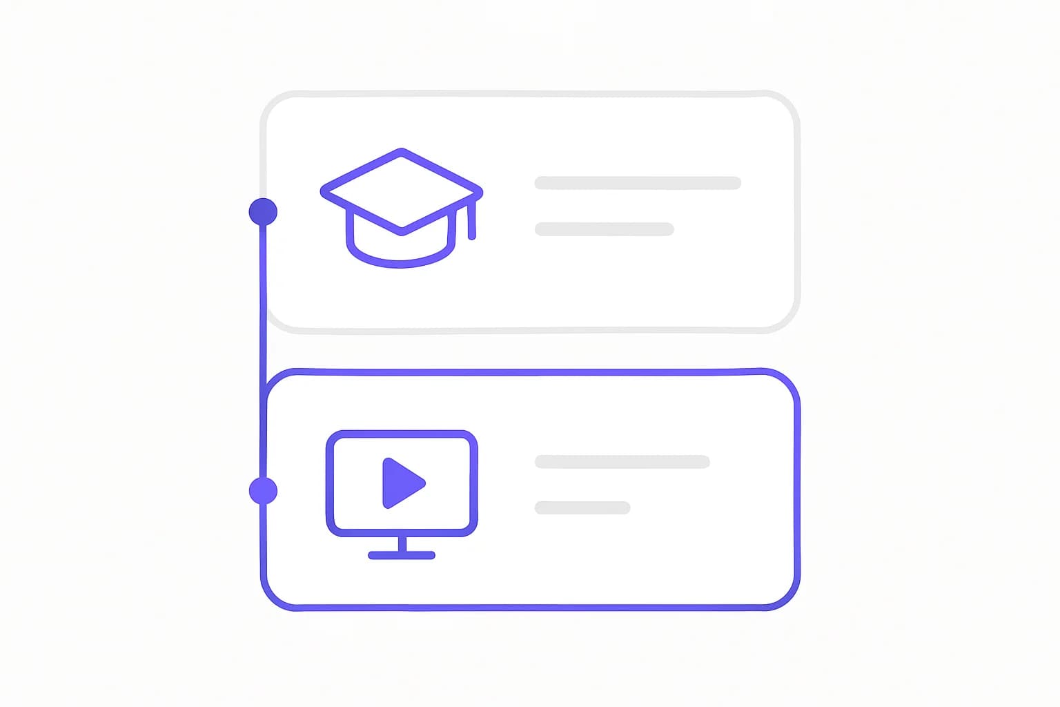 Abstract UI mockup showing a live-class card and a live-session card representing Beam's AI safety training