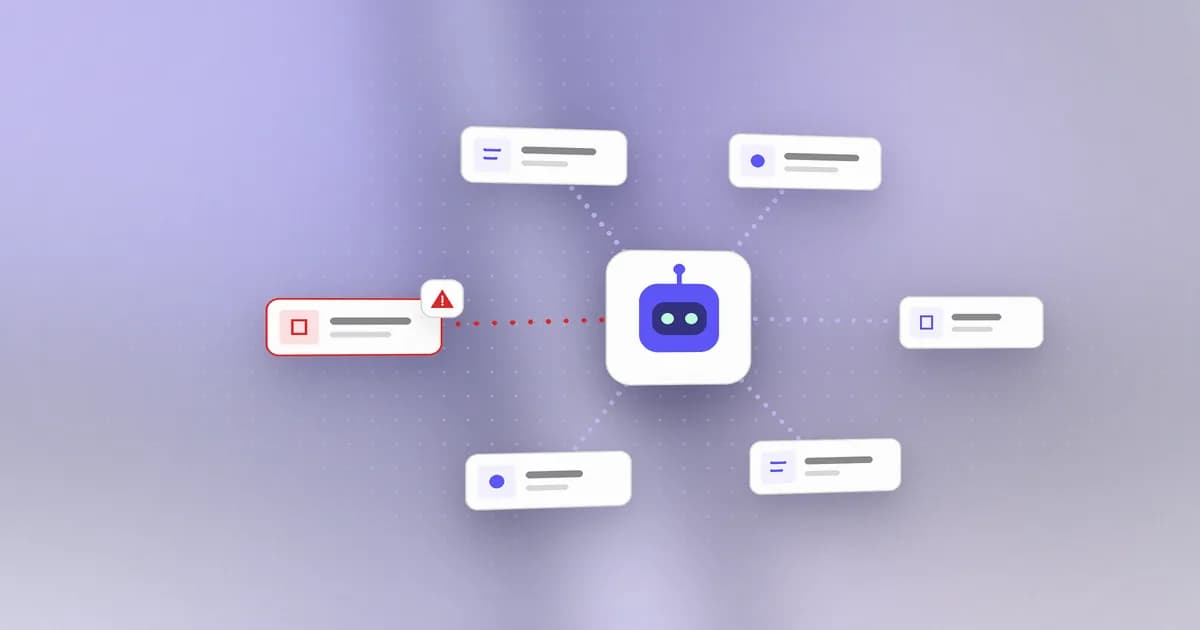 An AI agent connected to several MCP tools and skills, with one tool flagged for a hidden instruction