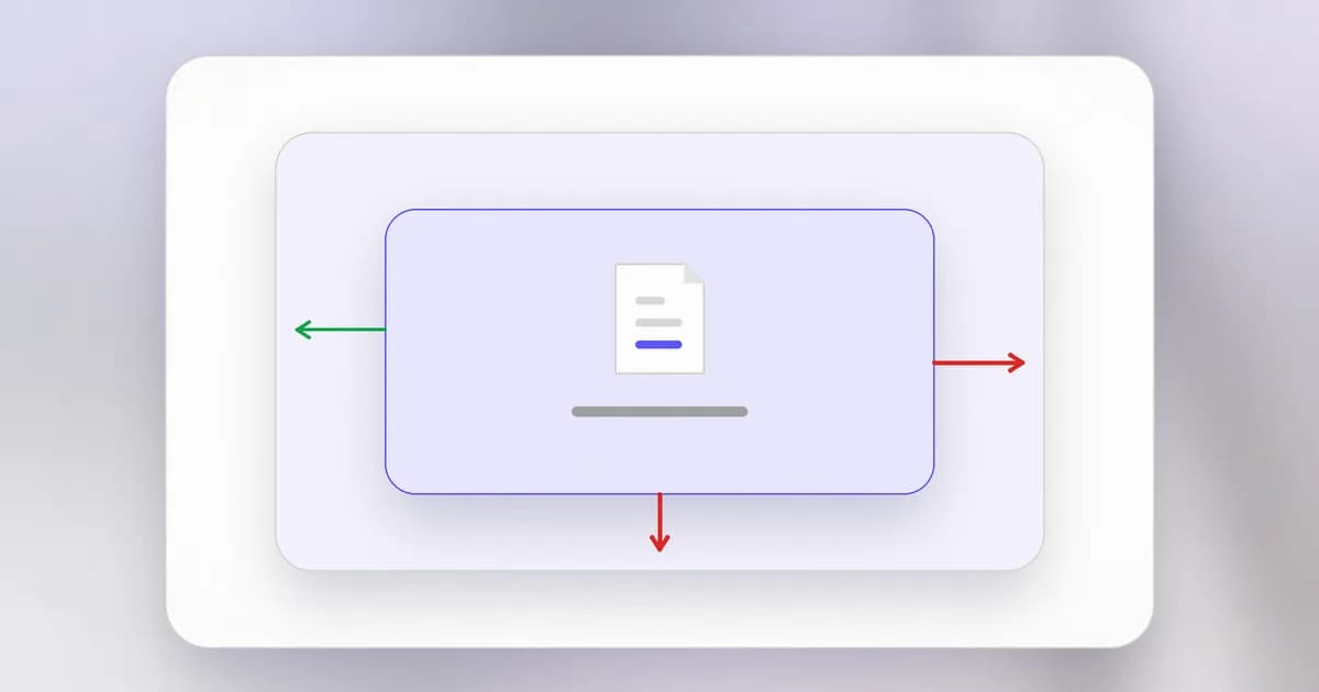 Three nested walls around running code with a few arrows leaking through the gaps